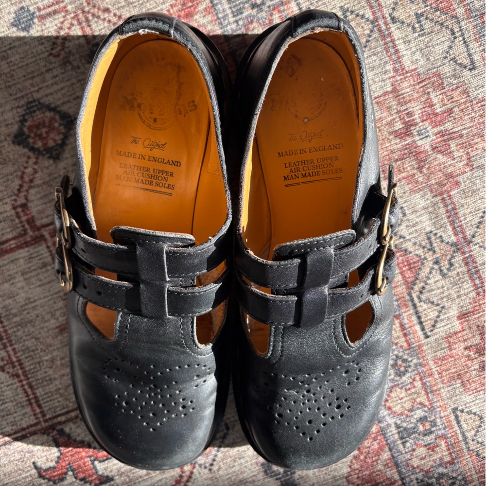 Vintage Made in England Dr. Martens Mary Jane’s - Black Leather Double Buckle - Picture 7 of 10